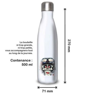 Gourde Alu et Thermos TÃªte de Mort motard fun