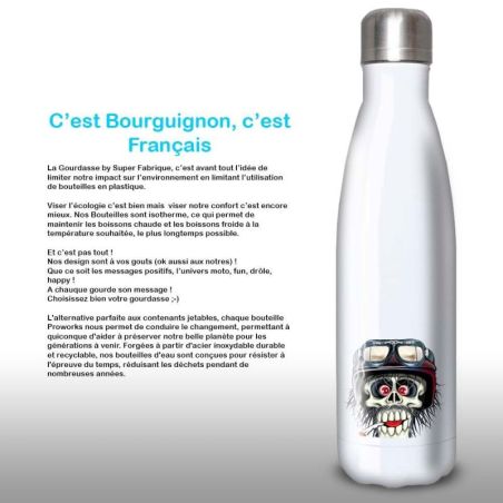 Gourde Alu et Thermos Tête de Mort motard fun Gourde Alu et Thermos Tête de Mort motard fun