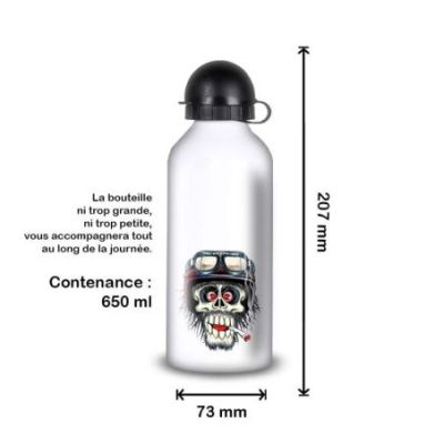 Gourde Alu et Thermos TÃªte de Mort motard fun