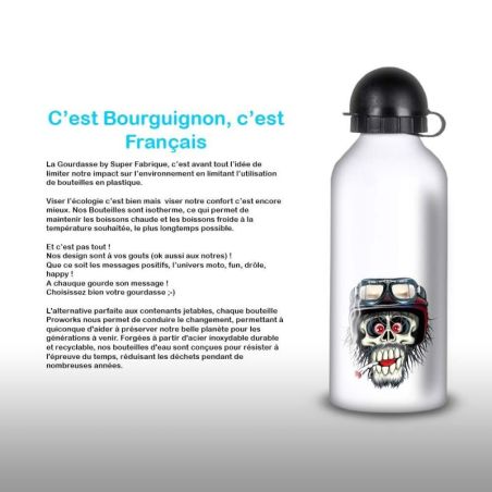 Gourde Alu et Thermos Tête de Mort motard fun Gourde Alu et Thermos Tête de Mort motard fun
