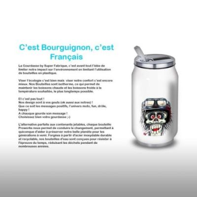 Gourde Alu et Thermos TÃªte de Mort motard fun