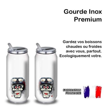 Gourde Alu et Thermos Tête de Mort motard fun Gourde Alu et Thermos Tête de Mort motard fun