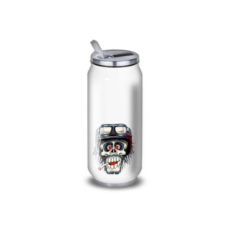 Gourde Alu et Thermos Tête de Mort motard fun Gourde Alu et Thermos Tête de Mort motard fun