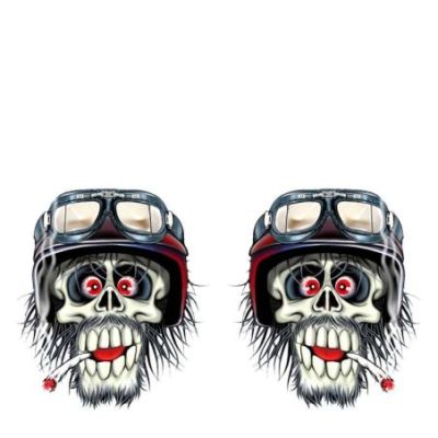 Gourde Alu et Thermos TÃªte de Mort motard fun