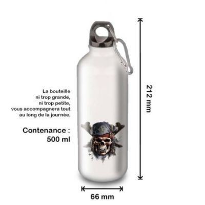 Gourde Alu et Thermos TÃªte de Mort Pirates