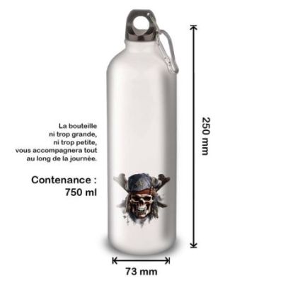 Gourde Alu et Thermos TÃªte de Mort Pirates