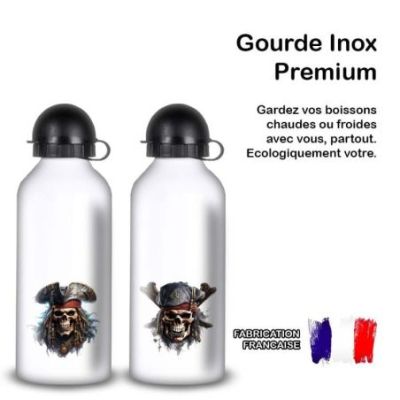 Gourde Alu et Thermos TÃªte de Mort Pirates