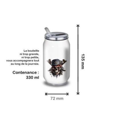 Gourde Alu et Thermos TÃªte de Mort Pirates