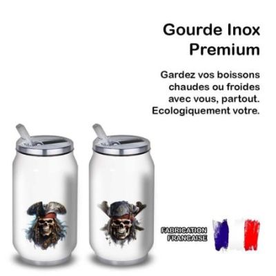 Gourde Alu et Thermos TÃªte de Mort Pirates