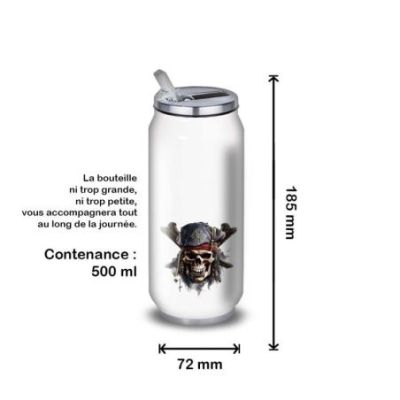 Gourde Alu et Thermos TÃªte de Mort Pirates