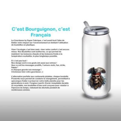 Gourde Alu et Thermos TÃªte de Mort Pirates