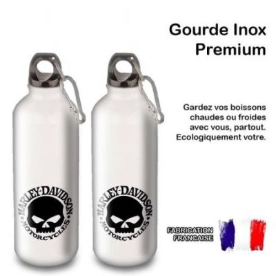Gourde Alu et Thermos Harley Davidson Logo Skull