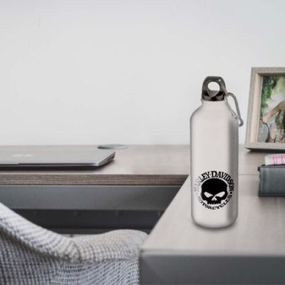 Gourde Alu et Thermos Harley Davidson Logo Skull