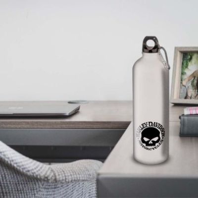 Gourde Alu et Thermos Harley Davidson Logo Skull