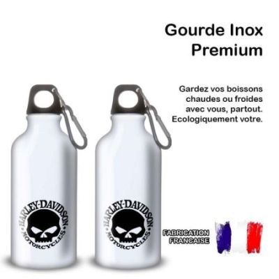 Gourde Alu et Thermos Harley Davidson Logo Skull