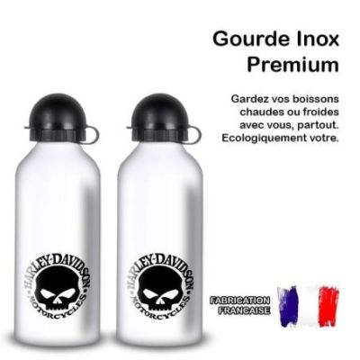 Gourde Alu et Thermos Harley Davidson Logo Skull