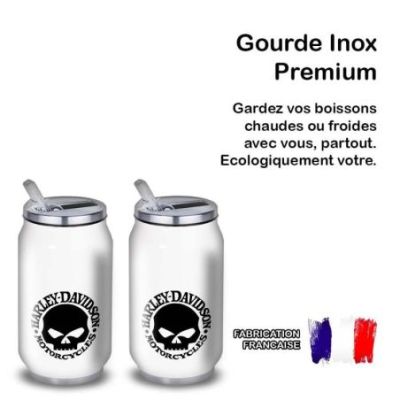 Gourde Alu et Thermos Harley Davidson Logo Skull