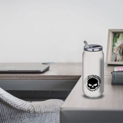 Gourde Alu et Thermos Harley Davidson Logo Skull