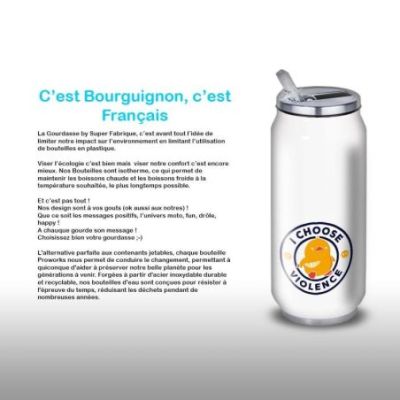 Gourde Alu et Thermos Duck - I choose violence