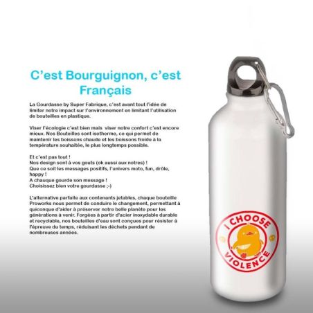 Gourde Alu et Thermos Duck - I choose violence - Rouge et Jaune Gourde Alu et Thermos Duck - I choose violence - Rouge et Jaune