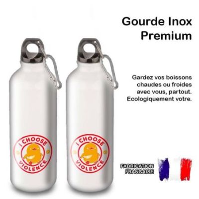 Gourde Alu et Thermos Duck - I choose violence - Rouge et Jaune