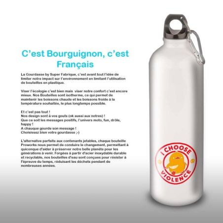 Gourde Alu et Thermos Duck - I choose violence - Rouge et Jaune Gourde Alu et Thermos Duck - I choose violence - Rouge et Jaune