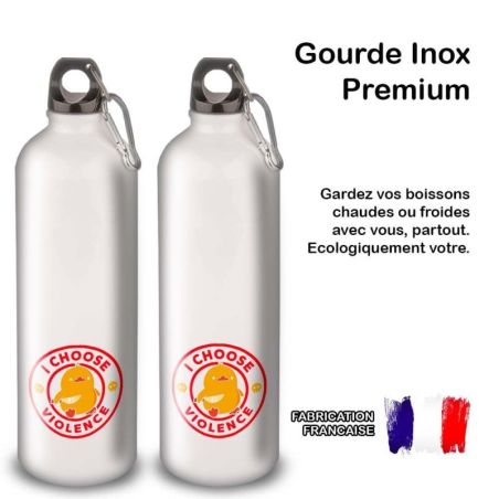 Gourde Alu et Thermos Duck - I choose violence - Rouge et Jaune Gourde Alu et Thermos Duck - I choose violence - Rouge et Jaune