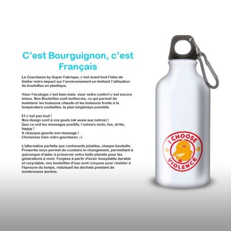 Gourde Alu et Thermos Duck - I choose violence - Rouge et Jaune Gourde Alu et Thermos Duck - I choose violence - Rouge et Jaune