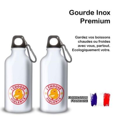 Gourde Alu et Thermos Duck - I choose violence - Rouge et Jaune
