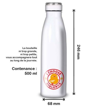Gourde Alu et Thermos Duck - I choose violence - Rouge et Jaune Gourde Alu et Thermos Duck - I choose violence - Rouge et Jaune