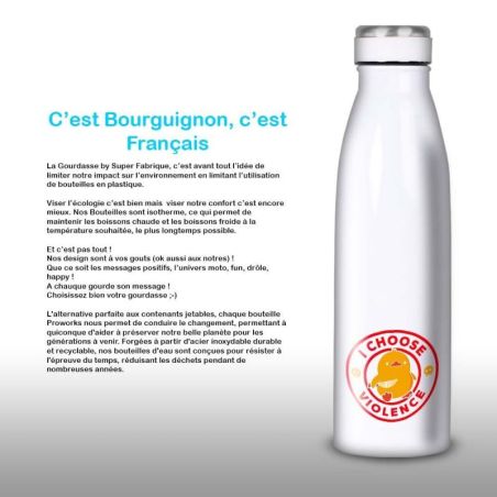 Gourde Alu et Thermos Duck - I choose violence - Rouge et Jaune Gourde Alu et Thermos Duck - I choose violence - Rouge et Jaune