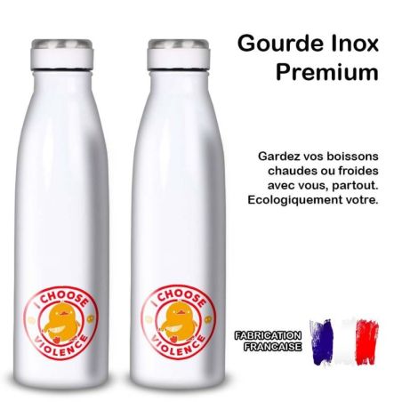 Gourde Alu et Thermos Duck - I choose violence - Rouge et Jaune Gourde Alu et Thermos Duck - I choose violence - Rouge et Jaune