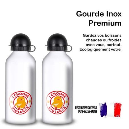 Gourde Alu et Thermos Duck - I choose violence - Rouge et Jaune Gourde Alu et Thermos Duck - I choose violence - Rouge et Jaune