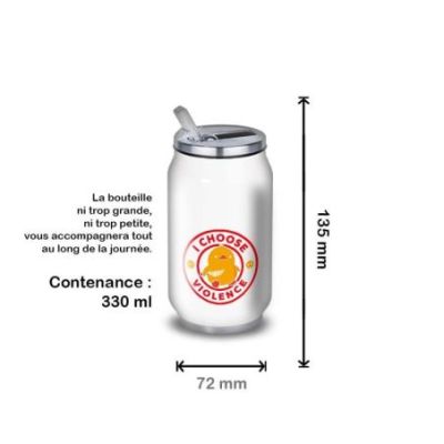 Gourde Alu et Thermos Duck - I choose violence - Rouge et Jaune