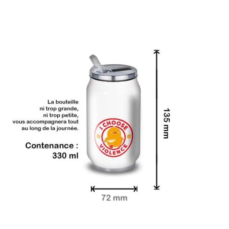 Gourde Alu et Thermos Duck - I choose violence - Rouge et Jaune Gourde Alu et Thermos Duck - I choose violence - Rouge et Jaune