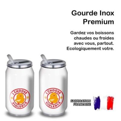 Gourde Alu et Thermos Duck - I choose violence - Rouge et Jaune