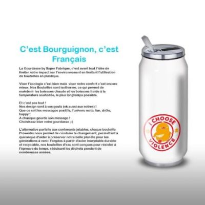 Gourde Alu et Thermos Duck - I choose violence - Rouge et Jaune