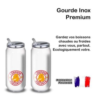 Gourde Alu et Thermos Duck - I choose violence - Rouge et Jaune