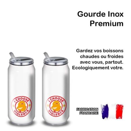 Gourde Alu et Thermos Duck - I choose violence - Rouge et Jaune Gourde Alu et Thermos Duck - I choose violence - Rouge et Jaune