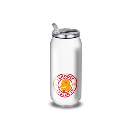 Gourde Alu et Thermos Duck - I choose violence - Rouge et Jaune Gourde Alu et Thermos Duck - I choose violence - Rouge et Jaune