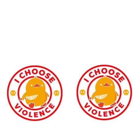 Gourde Alu et Thermos Duck - I choose violence - Rouge et Jaune Gourde Alu et Thermos Duck - I choose violence - Rouge et Jaune