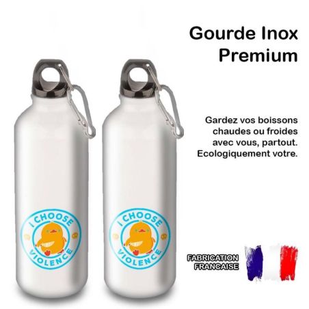 Gourde Alu et Thermos Duck - I choose violence - Bleu Gourde Alu et Thermos Duck - I choose violence - Bleu
