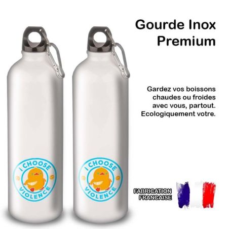 Gourde Alu et Thermos Duck - I choose violence - Bleu Gourde Alu et Thermos Duck - I choose violence - Bleu