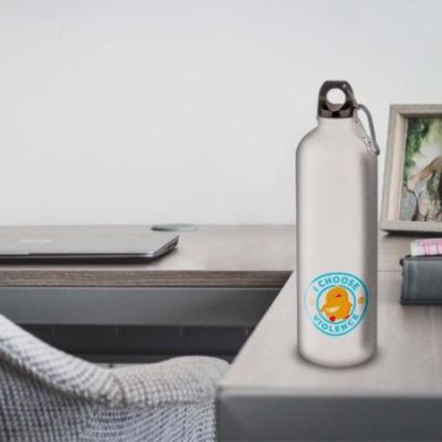 Gourde Alu et Thermos Duck - I choose violence - Bleu