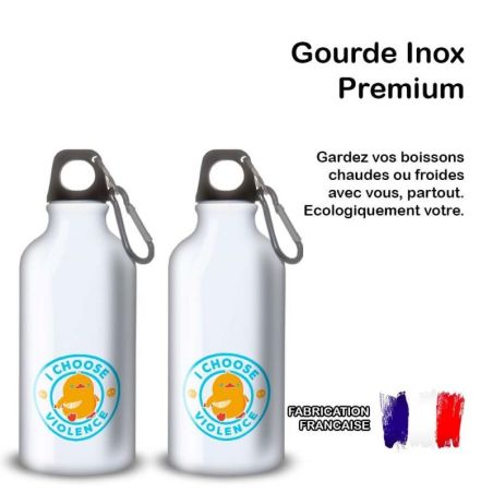 Gourde Alu et Thermos Duck - I choose violence - Bleu Gourde Alu et Thermos Duck - I choose violence - Bleu