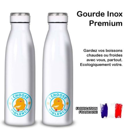 Gourde Alu et Thermos Duck - I choose violence - Bleu Gourde Alu et Thermos Duck - I choose violence - Bleu