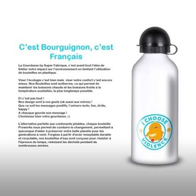 Gourde Alu et Thermos Duck - I choose violence - Bleu