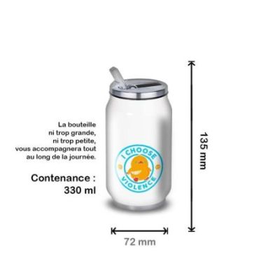 Gourde Alu et Thermos Duck - I choose violence - Bleu