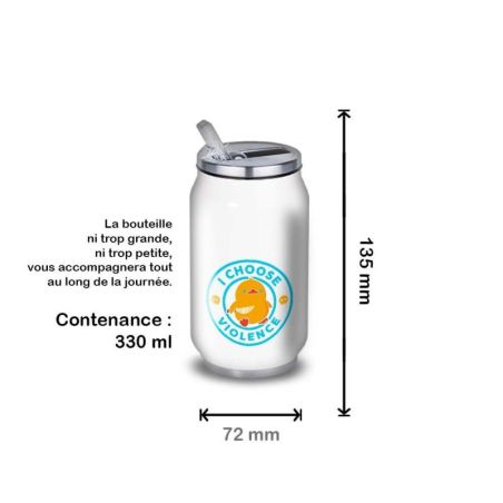 Gourde Alu et Thermos Duck - I choose violence - Bleu Gourde Alu et Thermos Duck - I choose violence - Bleu