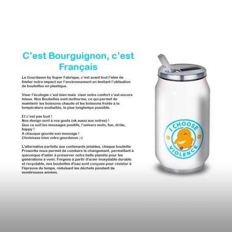 Gourde Alu et Thermos Duck - I choose violence - Bleu Gourde Alu et Thermos Duck - I choose violence - Bleu